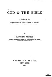 Tapa de God & the Bible: A Review of Objections to 'Literature & Dogma'