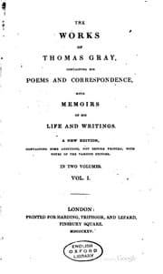 Tapa de The Works of Thomas Gray: Containing His Poems and Correspondence, with ..