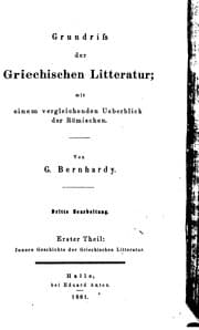 Tapa de Grundriss der griechischen Litteratur: Mit einem vergleichenden Ueberblick der römischen