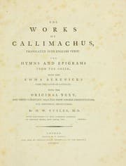 Tapa de The works of Callimachus