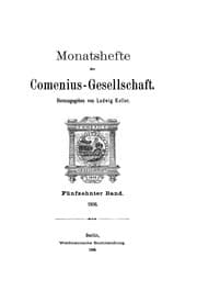 Tapa de Monatshefte der Comenius-gesellschaft für Kultur und Geistesleben
