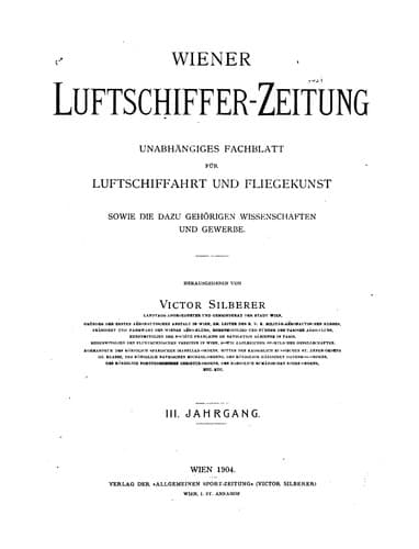 Tapa de Wiener Luftschiffer-zeitung