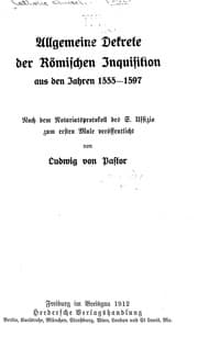 Tapa de Allgemeine Dekrete der Römischen Inquisition aus den Jahren 1555-1597