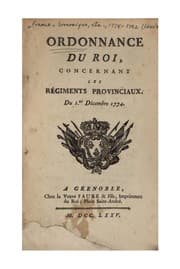 Tapa de Ordonnance du Roi, concernant les regiments provinciaux