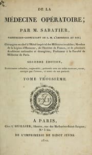 Tapa de De la médecine opératoire