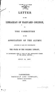Tapa de Letter of the librarian of Harvard College