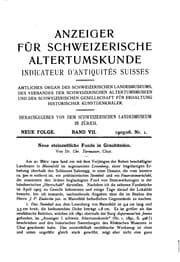 Tapa de Anzeiger für schweizerische Altertumskunde: Indicateur D'antiquités Suisses