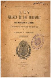 Tapa de Ley orgánica de los tribunales: reglamentación de la misma. Código de ..