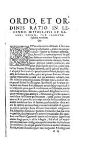Tapa de Ordo et ordinis ratio in legendis Hippocratis et Galeni libris