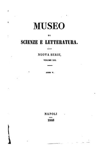 Tapa de Museo di scienze e letteratura