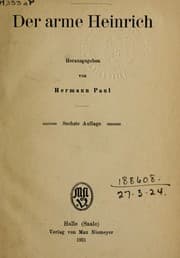 Tapa de Der arme Heinrich