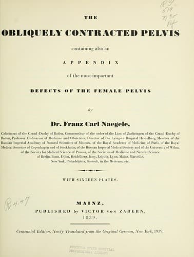 Tapa de Obliquely contracted pelvis