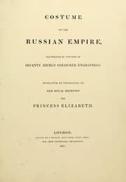 Tapa de Costume of the Russian empire