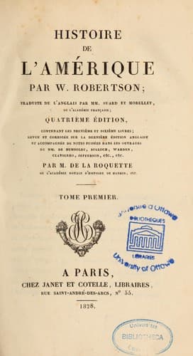 Tapa de Histoire de l'Amérique