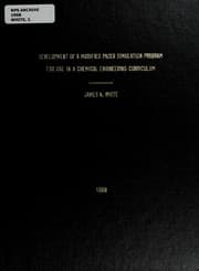 Tapa de Development of a modified pacer simulation program for use in a chemical engineering curriculum