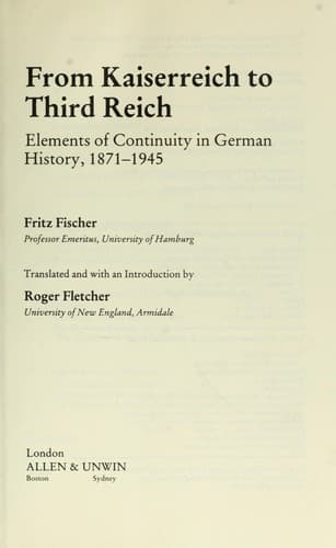 Tapa de From Kaiserreich to Third Reich