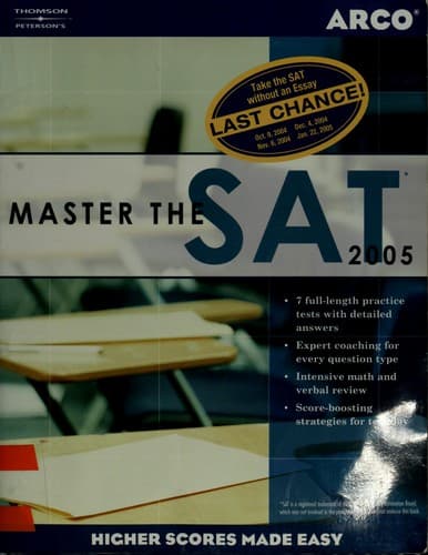 Tapa de Master the SAT, 2005