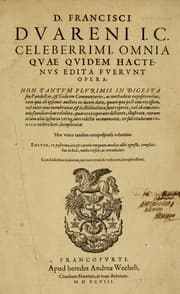 Tapa de D. Francisci Dvareni i.c. celeberrimi, Omnia qvae qvidem hactenvs edita fvervnt opera