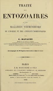 Tapa de Traité des entozoaires et des maladies vermineuses de l'homme et des animaux domestiques