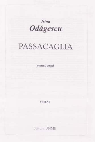 Tapa de Passacaglia for organ