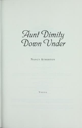 Tapa de Aunt Dimity down under