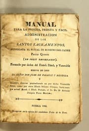 Tapa de Manual para la precisa, pronta y facil administracion de los santos sacramentos
