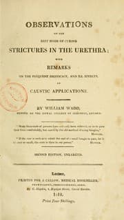 Tapa de Observations on the best mode of curing strictures in the urethra