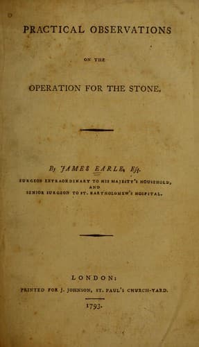 Tapa de Practical observations on the operation for the stone