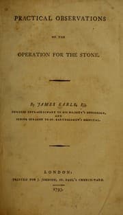 Tapa de Practical observations on the operation for the stone