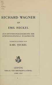 Tapa de Richard Wagner an Emil Heckel