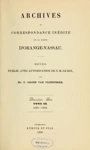 Tapa de Archives ou correspondance inédite de la maison d'Orange-Naussau