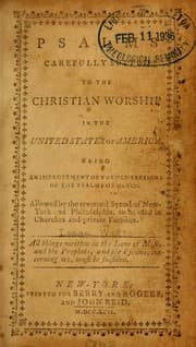 Tapa de Psalms, carefully suited to the Christian worship in the United States of America