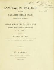 Tapa de Annotazioni pratiche sulle malattie degli occhi raccolte e ordinate