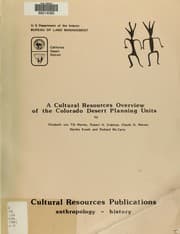 Tapa de A Cultural resources overview of the Colorado desert planning units