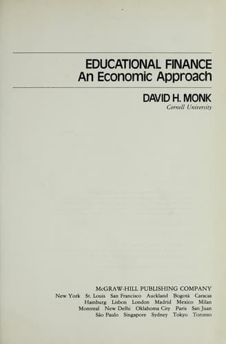Tapa de Educational finance