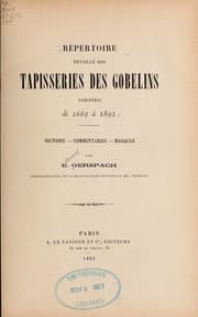 Tapa de Répertoire détaillé des tapisseries des Gobelins exécutées de 1662 à 1892