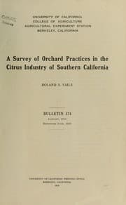 Tapa de A survey of orchard practices in the citrus industry of southern California