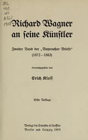 Tapa de Richard Wagner an seine Künstler