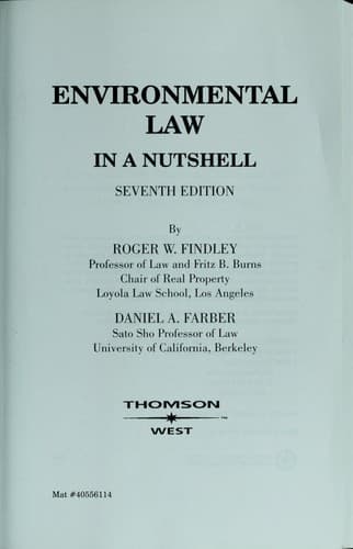 Tapa de Environmental law in a nutshell