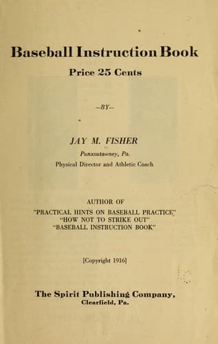 Tapa de Baseball instruction book ...