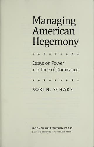 Tapa de Managing American hegemony