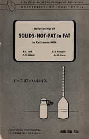 Tapa de Relationship of solids-not-fat to fat in California milk