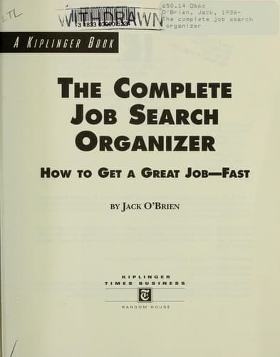 Tapa de The complete job search organizer