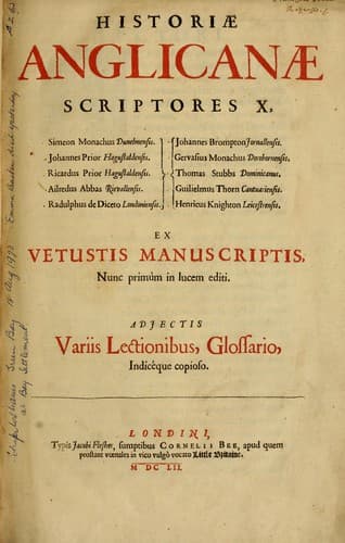 Tapa de Historiæ anglicanæ scriptores X