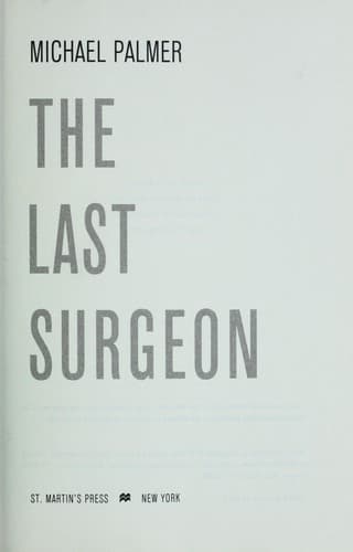 Tapa de The last surgeon