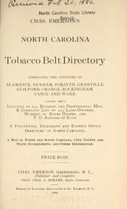 Tapa de Chas. Emerson's North Carolina tobacco belt directory