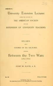 Tapa de Syllabus of a course of six lectures entitled Between the two wars (1812-1860)