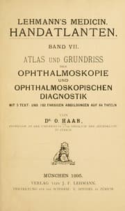 Tapa de Atlas und Grundriss der Ophthalmoskopie und ophthalmoskopischen Diagnostik ...