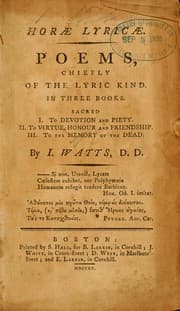 Tapa de Horae lyricae