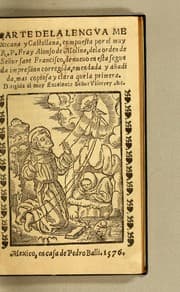 Tapa de Arte dela lengua mexicana y castellana